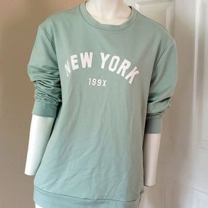 SHEIN creamy green light sweatshirt